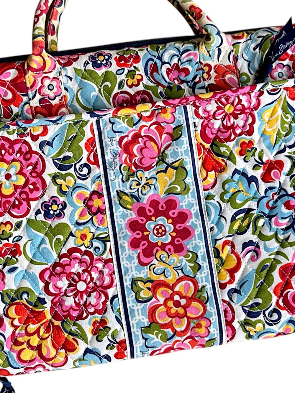 VERA BRADLEY 17” HARD SHELL QUILTED LAPTOP CASE PORTFOLIO HOPE GARDEN - Picture 3 of 15